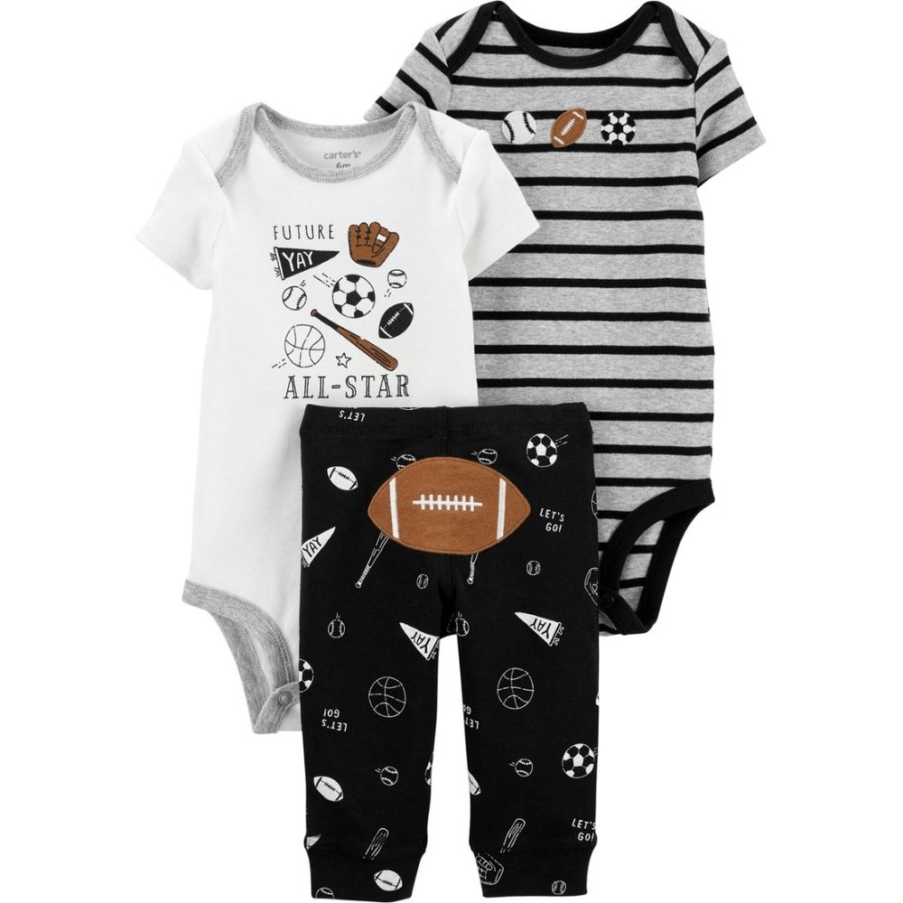 NWT!Carter's 3-Piece Football Little Character Set